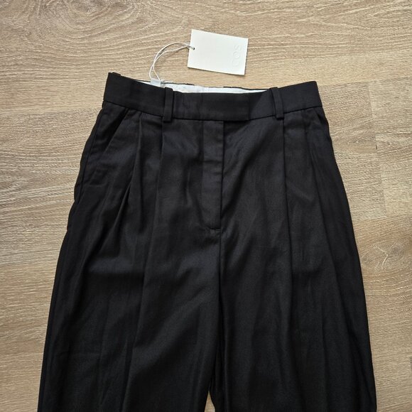 COS High-Waisted Tapered Twill Trousers Black Pants Sz 2 New With Tags MSRP $120 - Picture 8 of 12